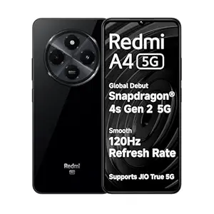 redmi a4 5g (starry black, 6gb ram, 128gb storage) | segment largest 6.88in 120hz | 50mp dual camera | 18w fast charging | charger in the box